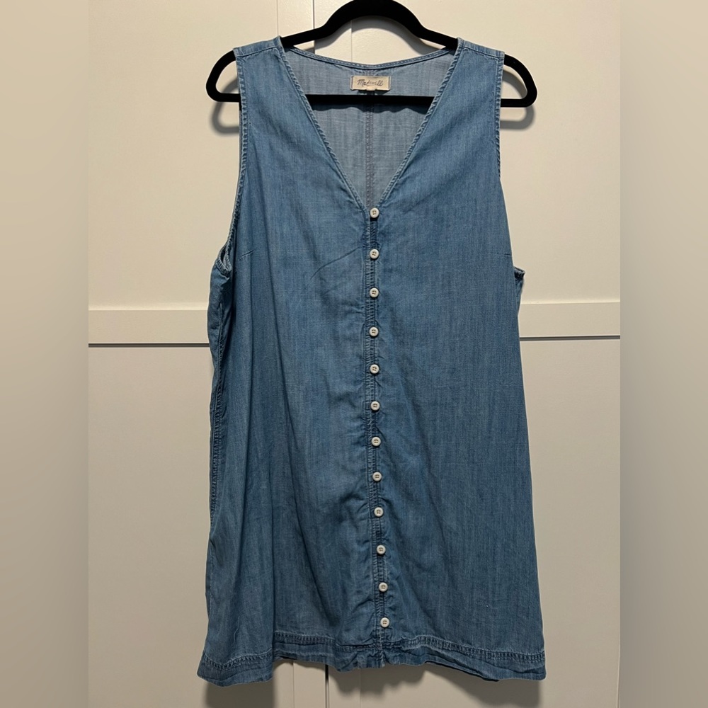 Madewell Sleeveless Button Front Denim Dress